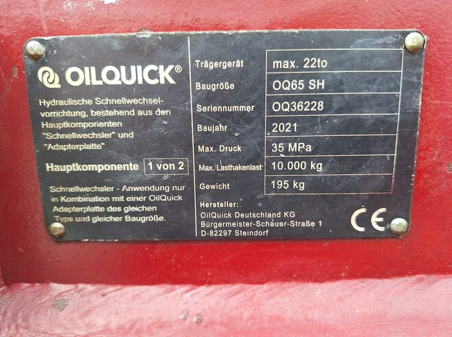 OilQuick Vollhydr. Schnellwechsler OQ65