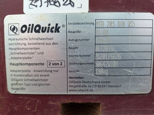 OilQuick Schraubadapter OQ80