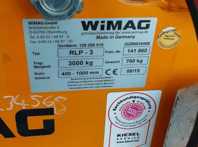 Wimag Rohrgreifer  RLP3