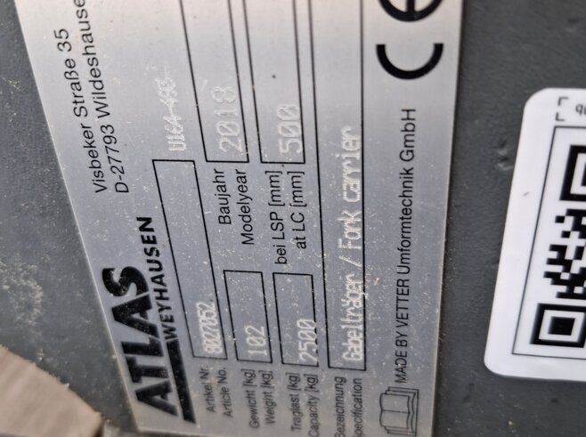 Atlas Palettengabel 1200mm