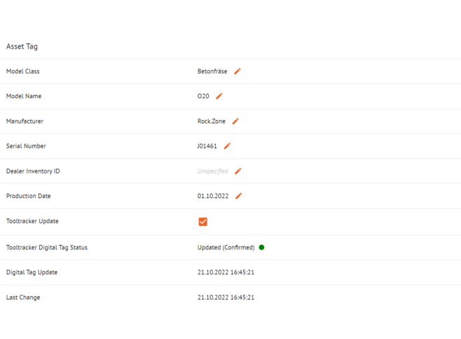 ToolTracker als digitales Typenschild