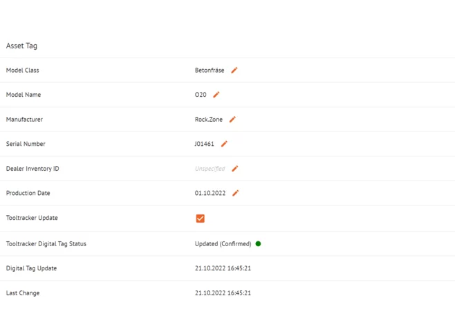 ToolTracker als digitales Typenschild