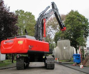 Kiesel Lift Star im Einsatz bei einem Kanalbau